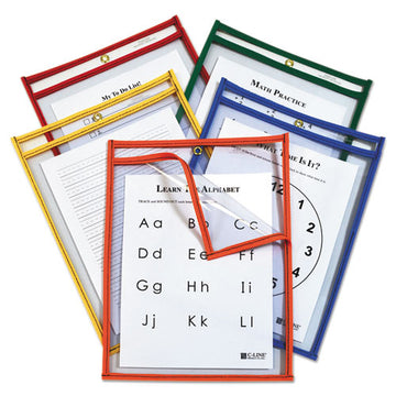 C-Line® Reusable Dry Erase Pockets, Easy Load, 9 X 12, Assorted Primary Colors, 25-pack freeshipping - TVN Wholesale